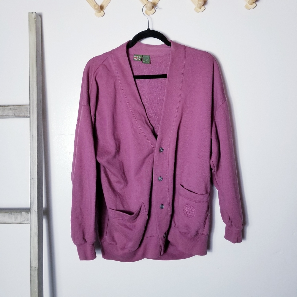 OUTBACK RED DARK MAUVE PURPLE CARIDGAN SWEATER SIZE MEDIUM